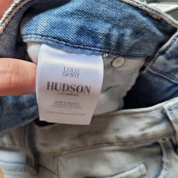 Hudson lulu denim jean pencil skirt raw hem light wash NWT - Picture 8 of 10